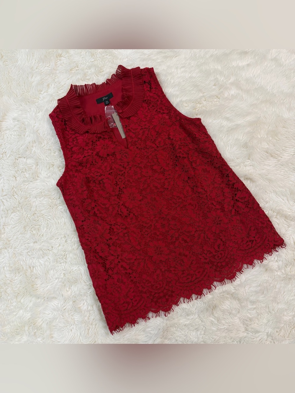 NEW! J.Crew Charming Red Lace Sleeveless Top
